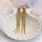 Elegant Gold Plated Chain Tassel Drop Earrings for Women – Anti Tarnish, Lightweight & Skin-Friendly