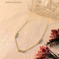 Elegant Triple Crystal Bar Minimalist Gold Necklace – Anti Tarnish, Lightweight & Skin-Friendly