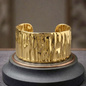 Bold Ribbed Gold Statement Kada Bracelet for Women – Anti Tarnish, Lightweight & Skin-Friendly