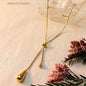 Elegant Gold Adjustable Teardrop Snake Chain Y-Necklace for Women – Anti Tarnish, Lightweight & Skin-Friendly