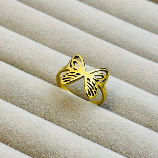 Trendy Butterfly Cutwork Design Gold Ring for Women – Anti Tarnish, Lightweight & Skin-Friendly