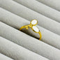 Dainty Gold Leaf White Enamel Statement Ring for Women – Anti Tarnish, Lightweight & Skin-Friendly