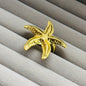 Golden Textured Starfish Statement Ring for Women – Anti Tarnish, Lightweight & Skin-Friendly