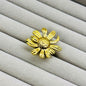 Gold Sunflower Floral Adjustable Ring for Women – Anti Tarnish, Lightweight & Skin-Friendly