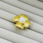 Gold Pearl Floral Adjustable Ring for Women – Anti Tarnish, Lightweight & Skin-Friendly