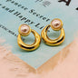 Modern Chunky Pearl Drop Hoop Statement Earrings – Anti Tarnish, Lightweight & Skin-Friendly
